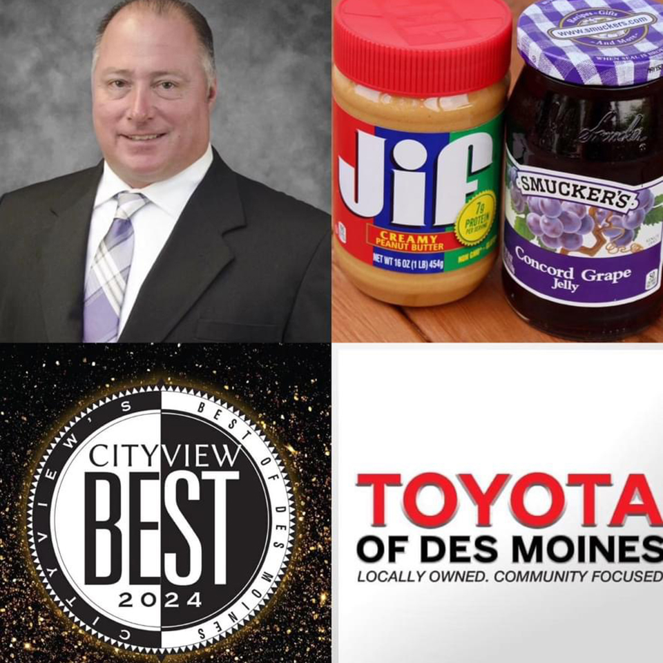 Logo for Toyota of DesMoines including Mr. PJ Caffrey, Cityview Best of 2024